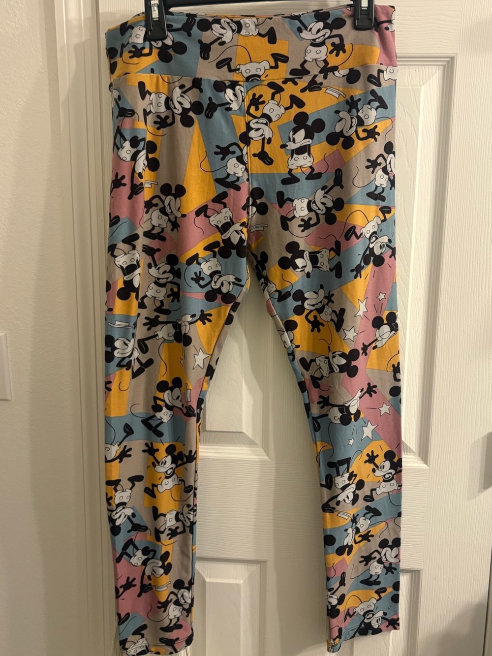 LuLaRoe Women’s Mickey Mouse Leggings - Yellow, Blue, Pink, Gray, Black, White